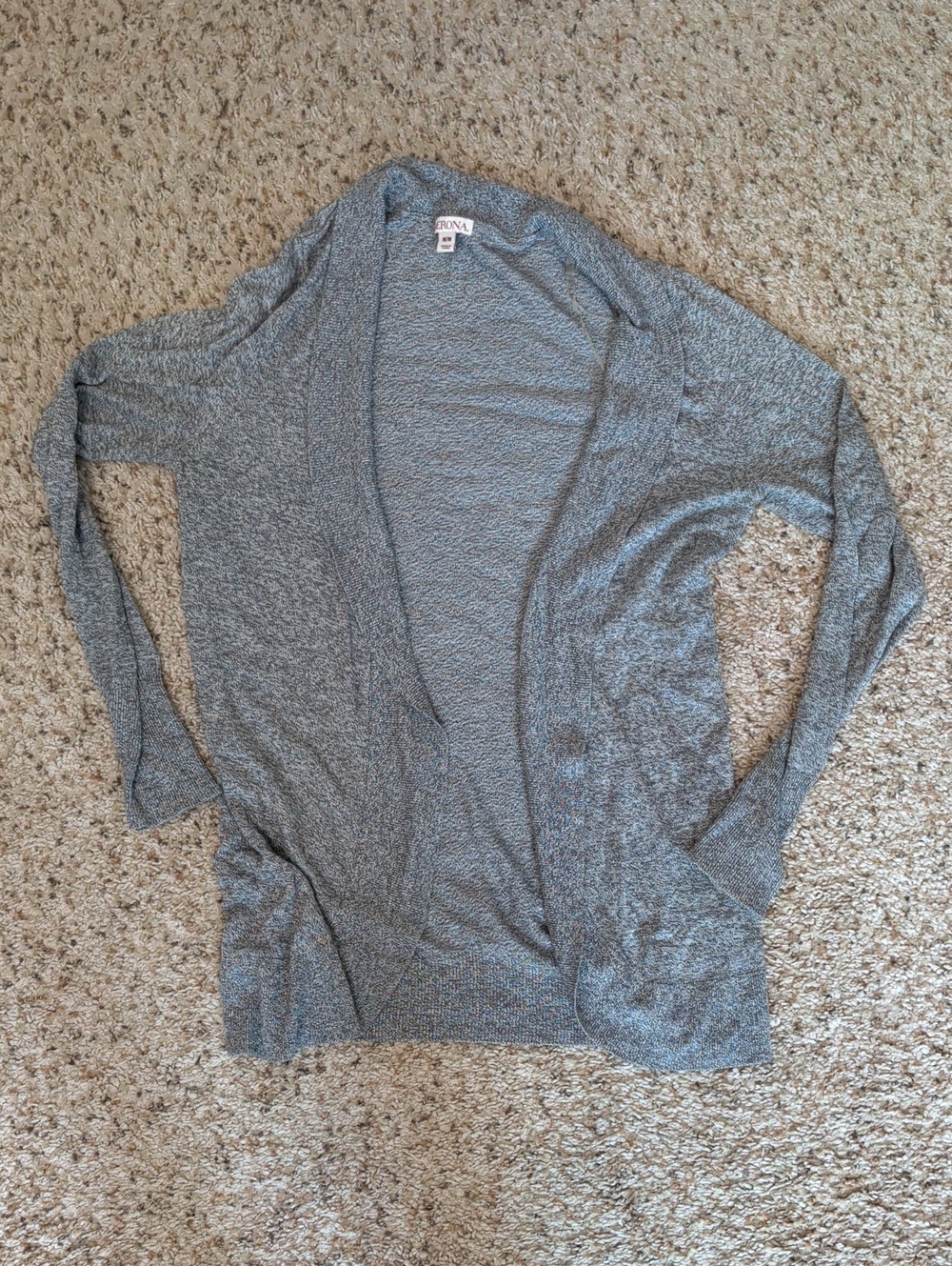 Women's Merona Heather Gray Open-Front Women's Cardigan, Size Medium